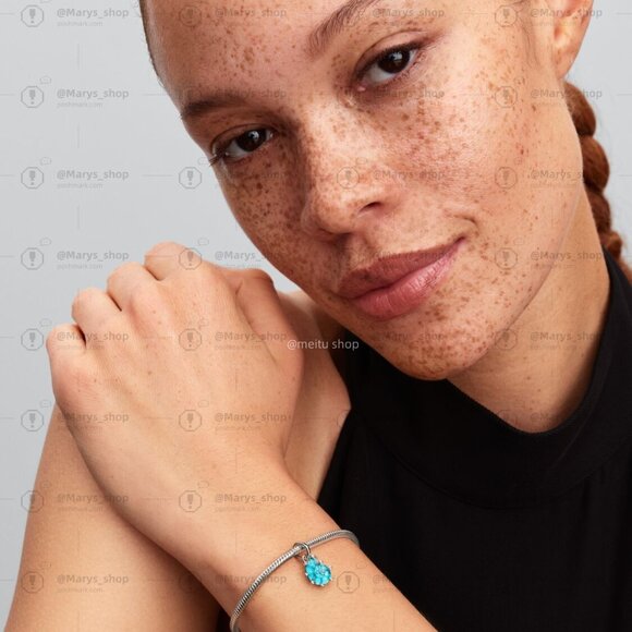 Pandora Blue Murano Glass Sea Snail Dangle Charm - Picture 5 of 5